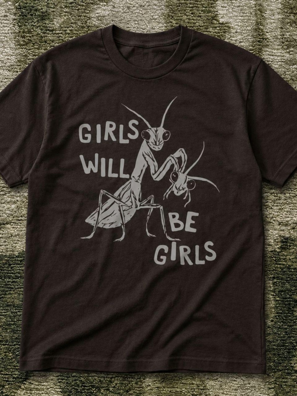 Gildan Dark Brown 'Girls Will Be Girls' Graphic Tee